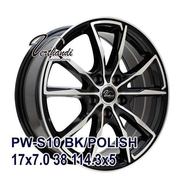 4枚セット】 Verthandi PW-S10 17x7.0 +38 114.3x5 BK/POLISH