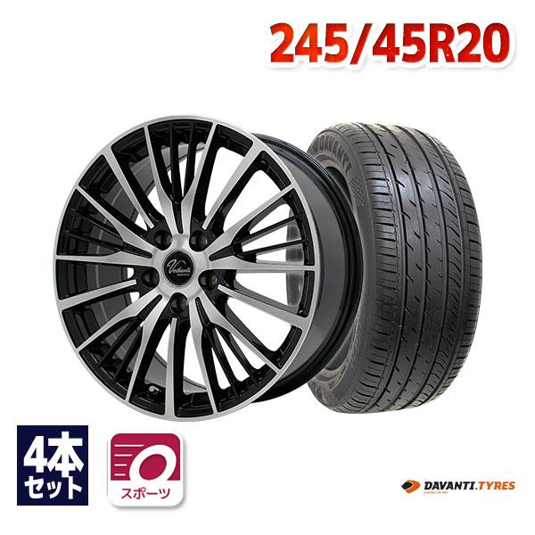 245/45R20 サマータイヤ ホイールセット DAVANTI DX640 送料無料 4本 