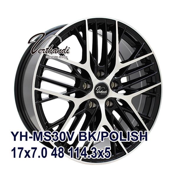 4枚セット】 Verthandi YH-MS30V 17x7.0 +48 114.3x5 BK/POLISH