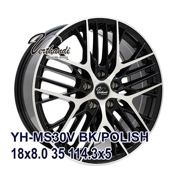 Verthandi YH-MS30 18インチ 4枚セット】 Verthandi YH-MS30V 18x8.0 +35 114.3x5 BK/POLISH