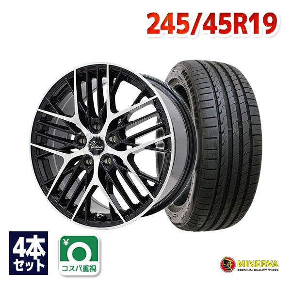 245/45R19 サマータイヤ ホイールセット MINERVA F205 送料無料 4本  