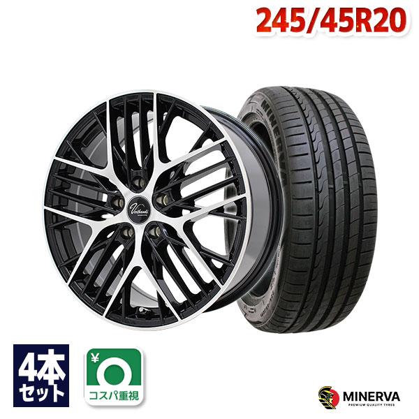 MINERVA 245/45R20 サマータイヤ ホイールセット F205 送料無料 4本  