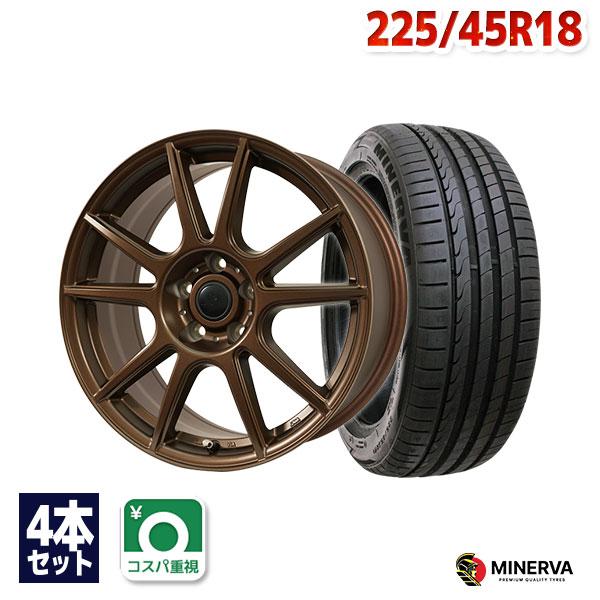 MINERVA 225/45R18 サマータイヤ ホイールセット ミネルバ F205