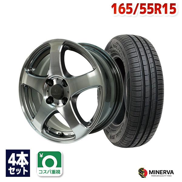 MINERVA 165/55R15 サマータイヤ ホイールセット 209 送料無料 4