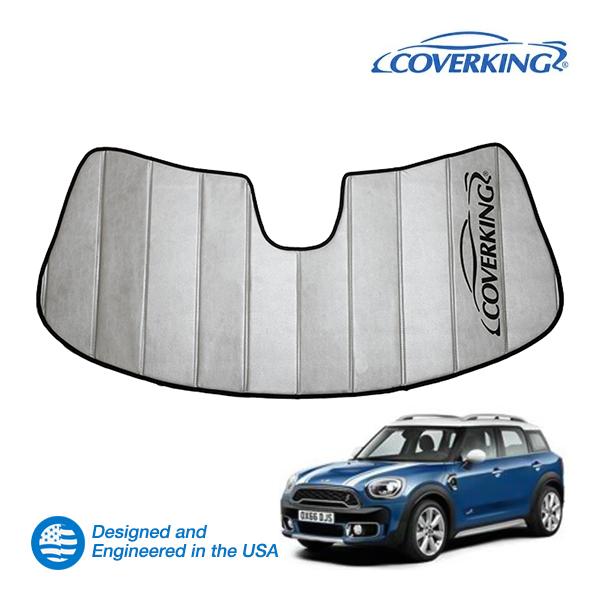 Coverking 正規品 専用設計 サンシェード 吸盤不要 折りたたみ式 グレー 収納袋付き ミニ クロスオーバー F60 (17-24y) カバーキング