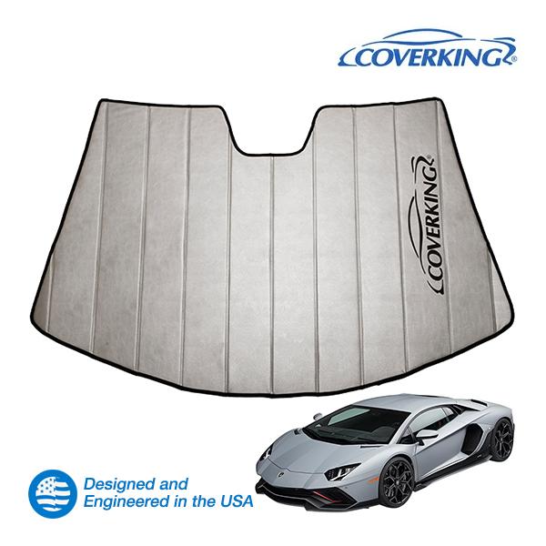 Coverking 正規品 専用設計 サンシェード 吸盤不要 折りたたみ式 グレー 収納袋付き ランボルギーニ アヴェンタドール  (11-21y) カバーキン