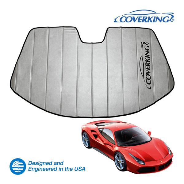 Coverking 正規品 専用設計 サンシェード 吸盤不要 折りたたみ式 グレー 収納袋付き フェラーリ 488GTB 488スパイダー F142B GTB 