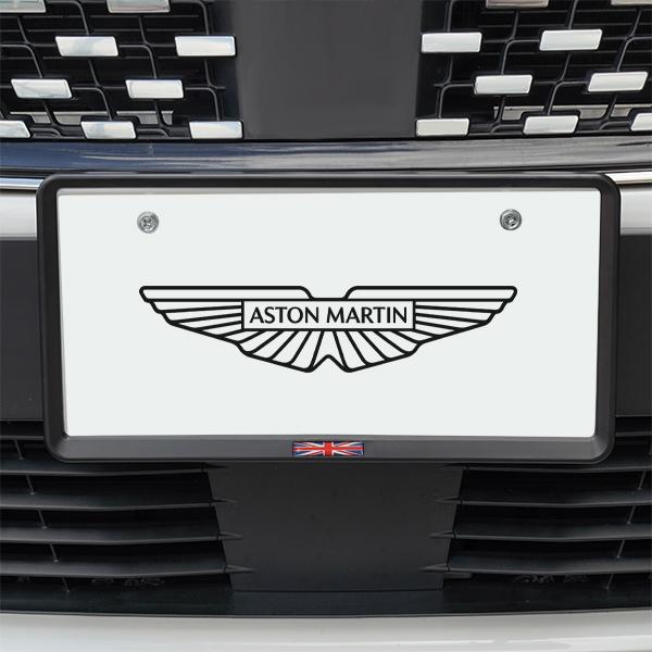 イギリス国旗 ナンバープレートフレーム 前後セット マットブラック アストンマーティン DBX DB11 ヴァンテージ DB9 他 新基準対応