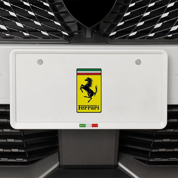 イタリア国旗 ナンバープレートフレーム 前後セット マットホワイト