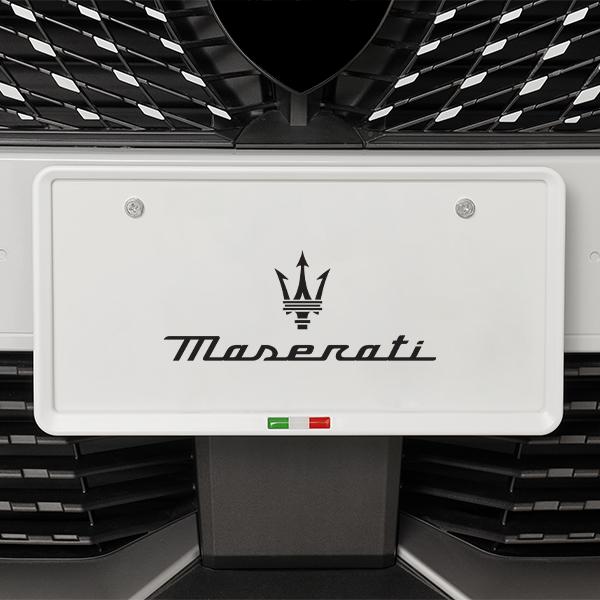 イタリア国旗 ナンバープレートフレーム 前後セット マットホワイト 