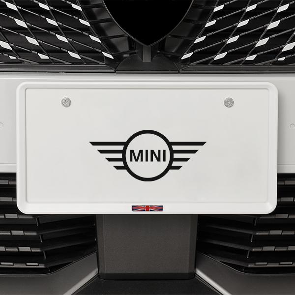 イギリス国旗 ナンバープレートフレーム 前後セット マットホワイト MINI ミニ クーパー クラブマン 他 ユニオンジャック 新基準対応　