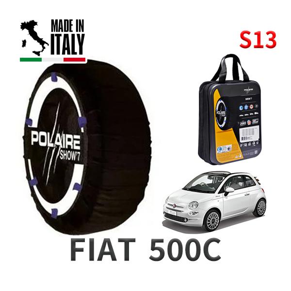 ポレール ショー7 スノーソックス S13 イタリア製 スノーチェーンフィアット 500C / 3BA-31209 タイヤサイズ： 185/55R15 15イン
