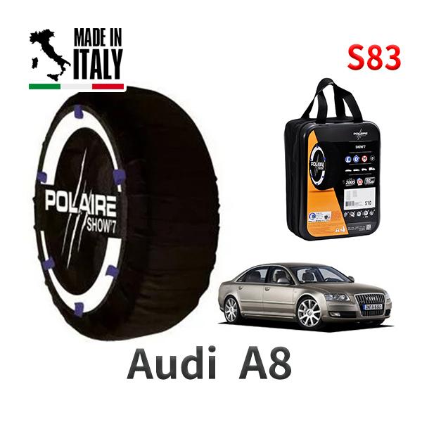 送料無料 ポレール ショー7 スノーソックス S83 イタリア製 スノーチェーン アウディ A8 / ABA-4EBPKF タイヤサイズ： 255/45R18 
