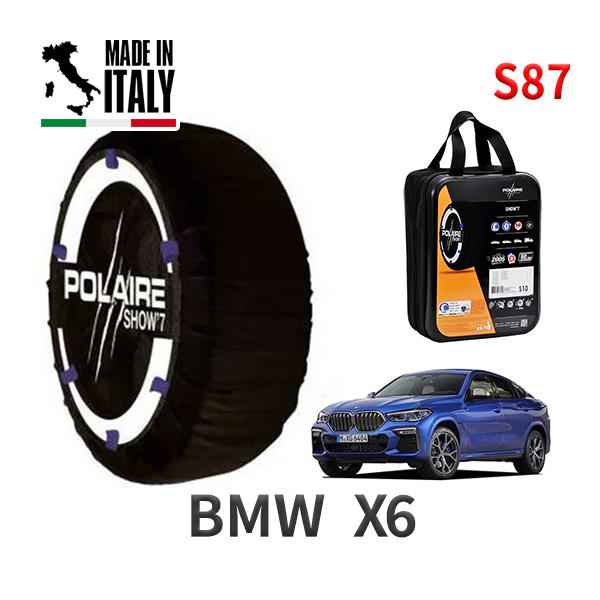 送料無料 ポレール ショー7 スノーソックス S87 イタリア製 スノーチェーン BMW X6 / 3BA-CY44 タイヤサイズ： 275/40R21 21イ