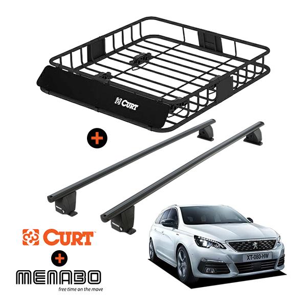 CURT ルーフラック CURT製 ルーフラック + MENABO ルーフバー セット プジョー 308 SW T9