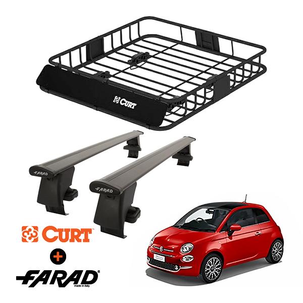 新品 フィアット500 3ドア 312系用 ルーフキャリア取付4点セット CURT製 ルーフラック ＋ ファラド FARAD ルーフバーセット