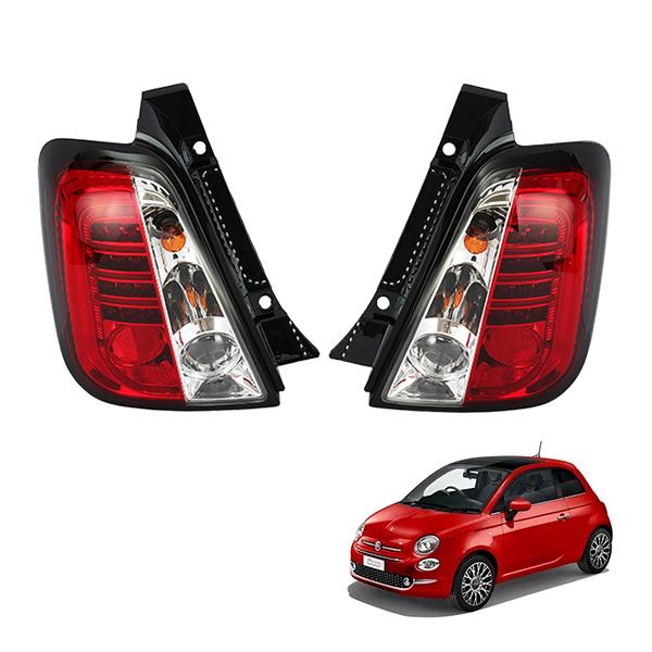 フィアット500 LEDテールライト　クリア／レッド フィアット500 LEDテールライトクリア／レッド