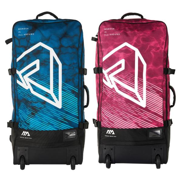 ■カラー：ピンク、ブルー■サイズ：縦90×横40×奥行25cm●インフレータブルSUPが丸々収納できる、90L大容量キャスター付きバックパック。●リュックのように背負っても、キャリーバッグとしても使用できる2WAYタイプ。●胸と腰の位置にベ...