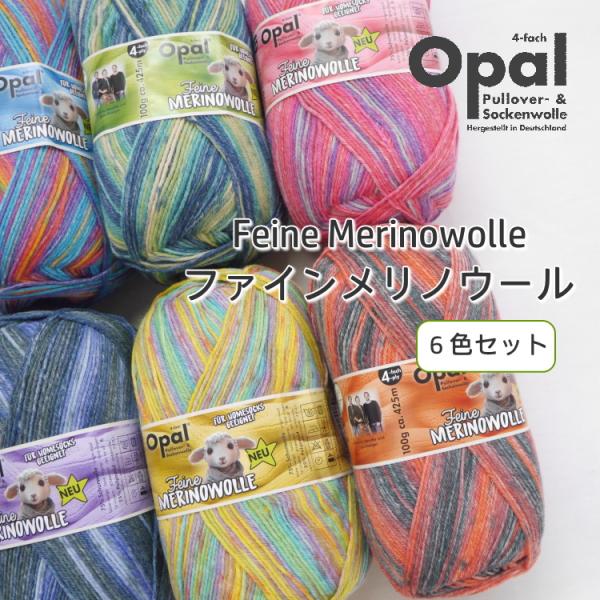 Opal 』 毛糸 Feine Merinowolle ファインメリノウール 全6玉セット