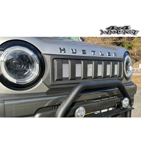 ハスラー　フロントグリル+ライトガーニッシュセット　チッピング塗装 スズキハスラーフロントグリル➕ライトガーニッシュセット