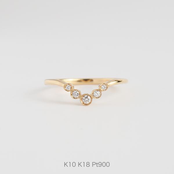 Avaron ダイヤモンド Vライン リング 指輪 レディース 5石 k18 k10