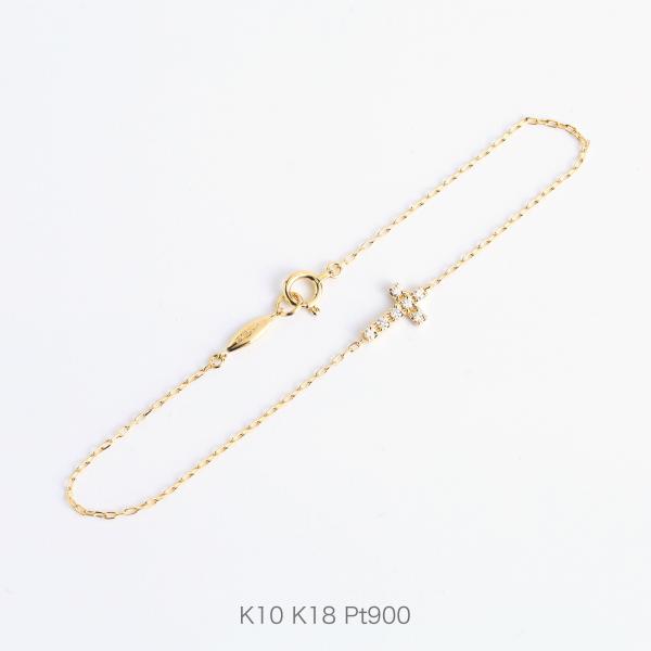 K10 多色オーバルカットストーン　ブレスレット Avaron ダイヤモンド クロス ブレスレット ゴールド プラチナ
