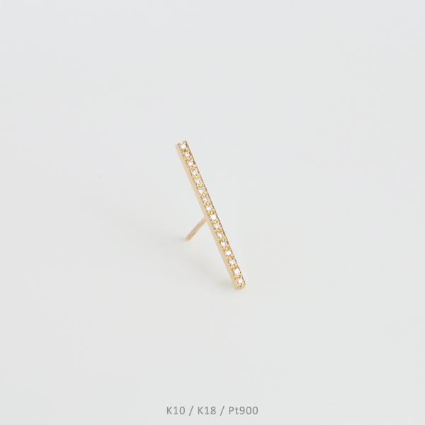 Avaron（アヴァロン） ダイヤモンド バー ピアス レディース k18 k10