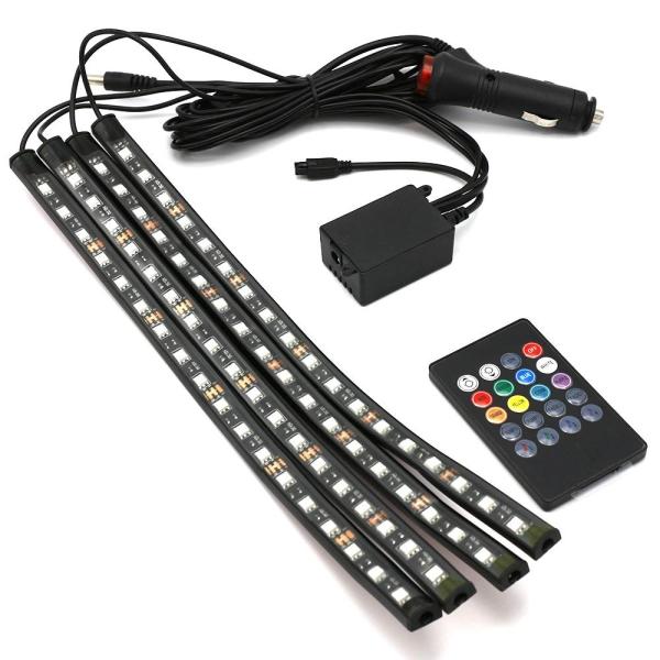 車用 Ledテープ フットライト 72led 8色切替 フットランプ 足元照明 内装ドレスアップ 装飾 防水 リモコン付き 簡単設置 エイベクト ストア 通販 Yahoo ショッピング