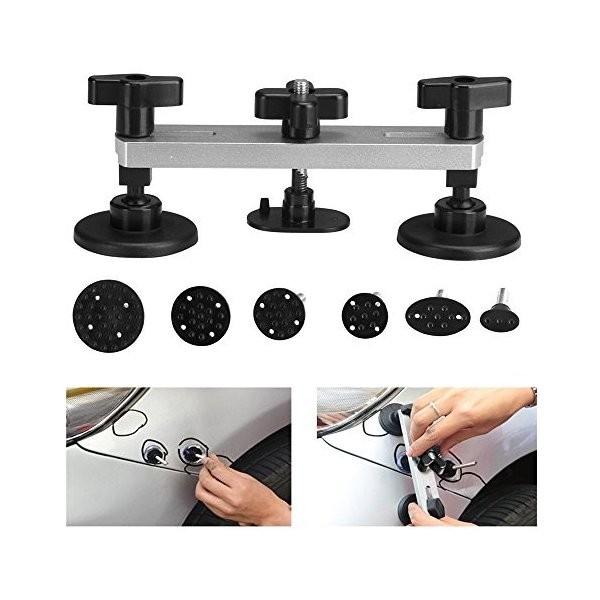 デントリペアツール バキュームリフター 車の凹み直し 修復工具 ブリッジ型引っ張り工具 DIY用品 7パーツ付き ACR-113 爆買