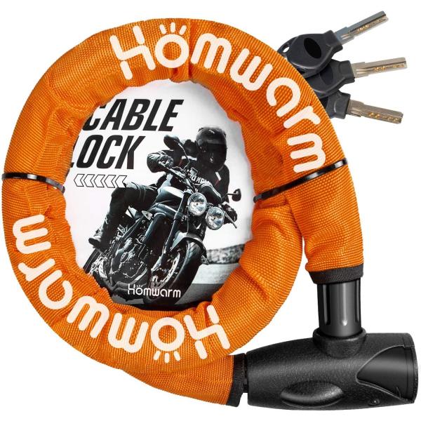 バイクロック チェーンロック ワイヤーロック 鍵3本セット バイク
