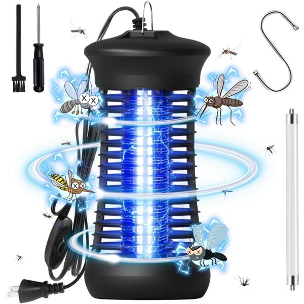 コバエ取り 電撃殺虫器 捕虫器 殺虫灯 コバエ撃退 6W 蚊取り 室内 電気殺虫機 虫取りライト 静か 省エネ 360°静音 家庭用 吊り下げ式 据え置き AGT-03 爆買