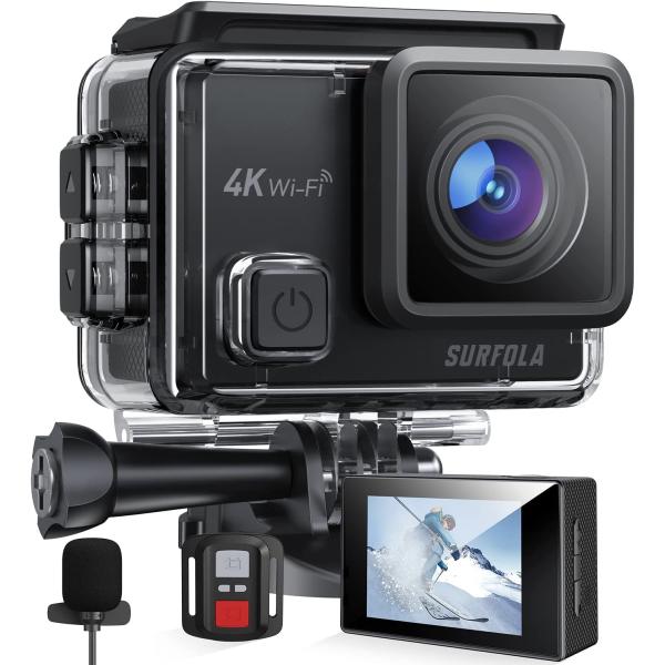 【多機能サポート・WIFI搭載】手ぶれ補正、ループ録画、タイムラプス、スローモーション、連写撮影、車載モードと、セピア・白黒・ネガ反転機能を搭載いたします。ペット用トラッキングカメラ、ウェアラブルカメラ、ドライブレコーダーとして使用すること...