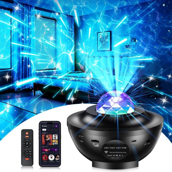 【10種変換モード＆スピーカー付き/複数の音楽再生モード】プラネタリウムは、赤、緑、青、白の4色ランプを搭載、自分の好みに応じて調整し、合わせることができます。 一方、内蔵スピーカーにより音楽プレーヤーとして使用できます。 また、音楽再生時...