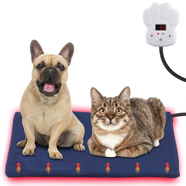 【7段階温度調節＆恒温機能＆過熱保護】25~55℃まで、5度ずつ温度が増え、7段階の温度調節が可能で、ペットの体質に合わせた温度に設定可能です。ヒーターの温度を調節するサーモスタットは、優れた恒温機能を備え、ペットちゃんに一番快適な温度に保...