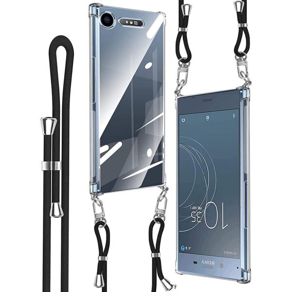 Xperia XZ1 ケース ショルダー 耐衝撃 クリア スマホ カバー 可能 調節可能な ショルダー 肩がけ 首掛け 紐付き 薄型 縄掛け ケース ASH-055 爆買