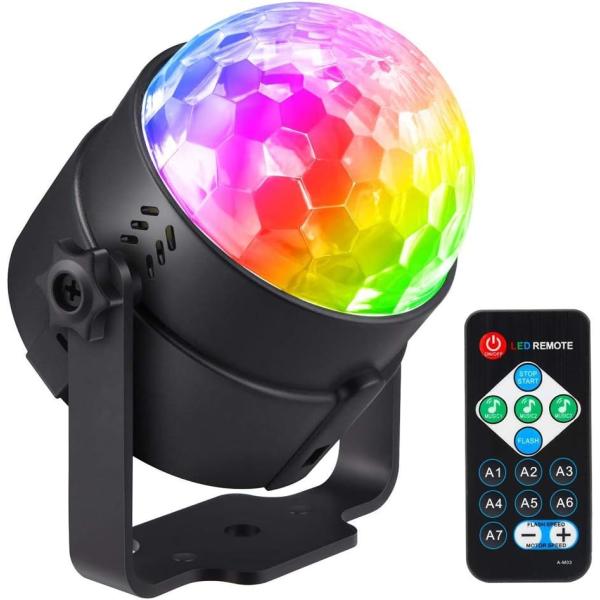 ミニレーザー ステージ照明 LED ディスコ ステージ パーティー カラオケ ミラーボール 音声起動 リモコン制御 ASK-067 爆買