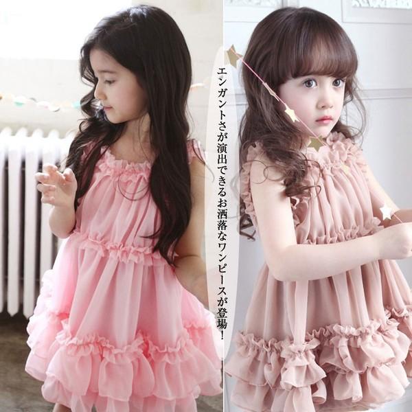 超人気 送料無料 プリーツ 姫様 2 子供ワンピース キッズ 子ども 膝丈 ジュニア シフォン キッズワンピース ノースリーブ 袖なし フリル ふんわり 夏 ワンピース チュニック サイズ 140 Www We Job Com