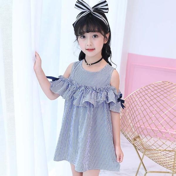 送料無料子供服 オフショルダーワンピース ヘッドバンド付き キッズワンピース 肩出し フリル 女の子 ストライプ柄 可愛い カジュアル ナチュ Buyee Buyee Japanischer Proxy Service Kaufen Sie Aus Japan