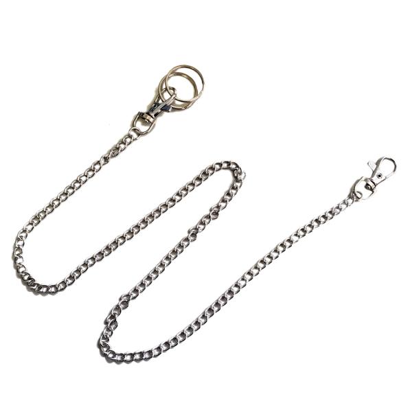 AVILMORE ウォレットチェーン 二重リング付き キーホルダー キーチェーン ニッケル カニカン 61cm