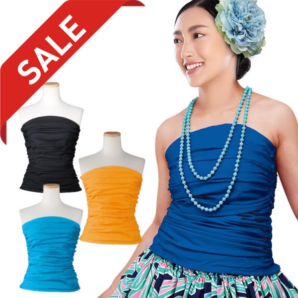 動きやすいチューブトップ。フラダンスやダンス衣装におすすめ シャーリング ステージ衣装 発表会 ダンス衣装 ダンスウェア レッスン 練習着