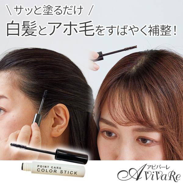 即納★ ポイントケアカラースティック Z3055 白髪 アホ毛 プリン髪 生え際 おくれ毛 ポイント染め マスカラタイプ ヘンナ 男女兼用 ブラウン ブラック