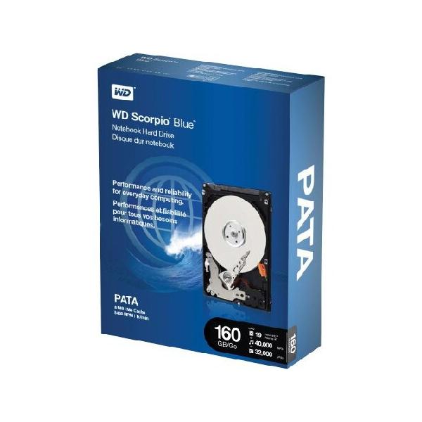 WD 160GB Scorpio PATA モバイル内蔵ハードドライブ WD1600BEVE (ブルー)