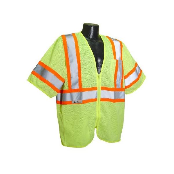 Radians SV22-3ZGM-M Polyester Mesh Economy Class-3 Safety Vests with Two Tone Trim, Medium, Green by Radians