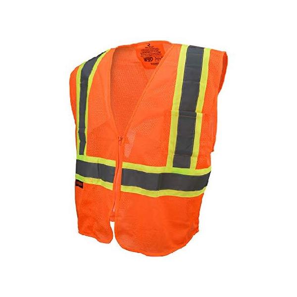 Radians SV225-2ZOM-4X Polyester Mesh Economy Class-2 Fire Retardant Vest with Two Tone Trim, 4X-Large, Orange