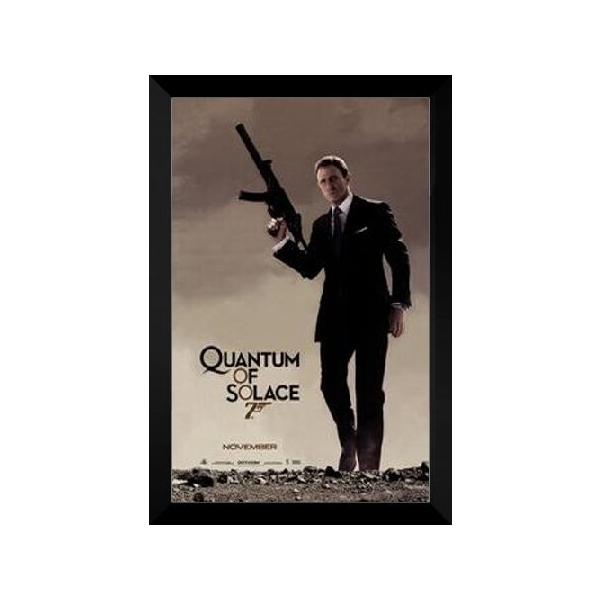 Quantum of Solace、ジェームズ・ボンドFramed 27 x 40映画ポスター