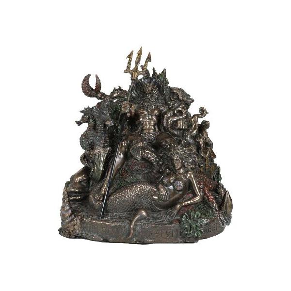 フィギュア、神話シリーズの、ギリシャ神話、海の神ポセイドン Ebros ギリシャ神話 海の神 ポセイドン トライデント像 海王星 人魚と
