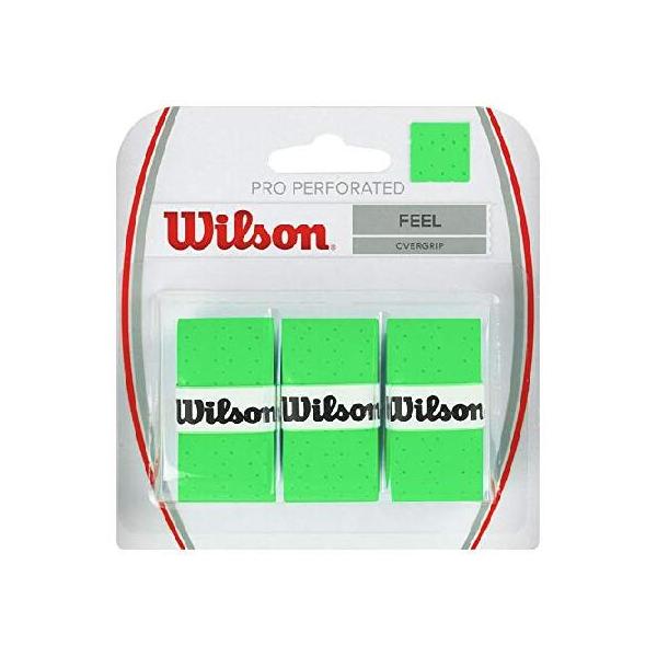 Wilson New Pro オーバーグリップ 穴あき 3個パック (グリーン)