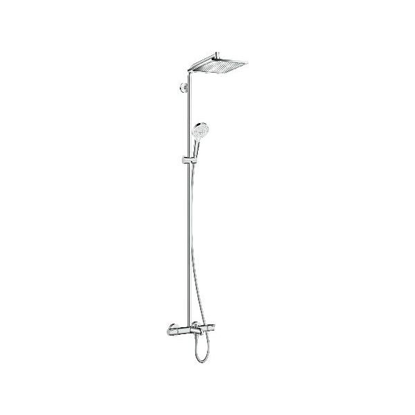 hansgrohe Crometta E Shower System 240 1 Spray with bath Thermostat, Chrome, 27298000