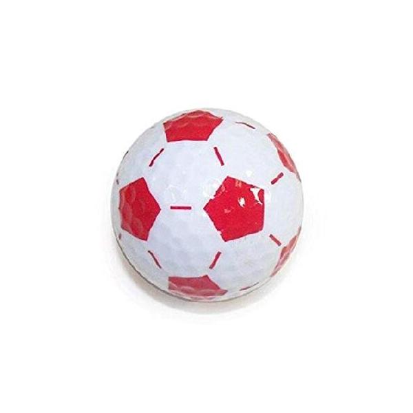 Nitro Novelty Golf Balls ニトロノベルティゴルフ サッカーボール 3パックチューブ ホワイト/レッド