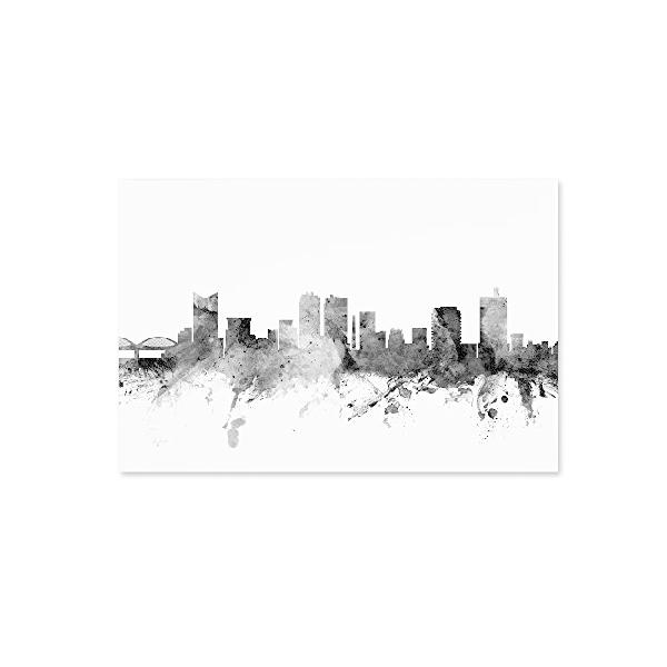 Trademark Fine Art MT1088-C1219GG Fort Worth Texas Skyline B＆W by Michael Tompsett, 12x19-Inch, 12 in x 19 in